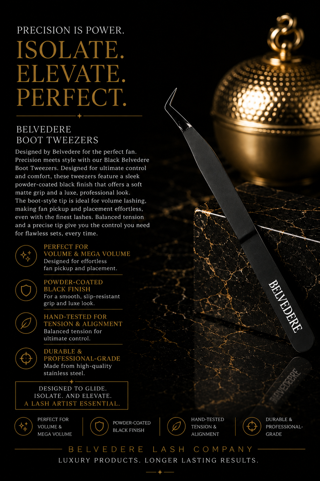 Belvedere Black Boot Tweezer
